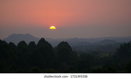 Sunset Over Jungle Landscape In Cát Tiên National Park, Vietnam.