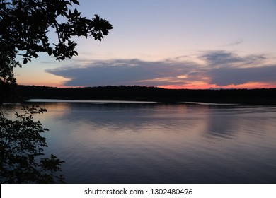 A Sunset Over Keystone Lake In Oklahoma.