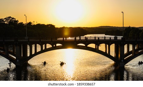 Sunset Over Ladybird Lake In Austin, TX