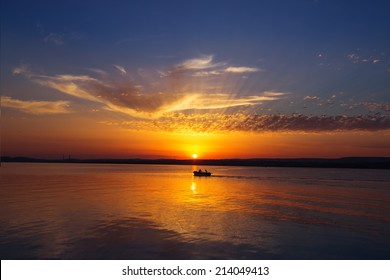 Sunset Over The Lake 