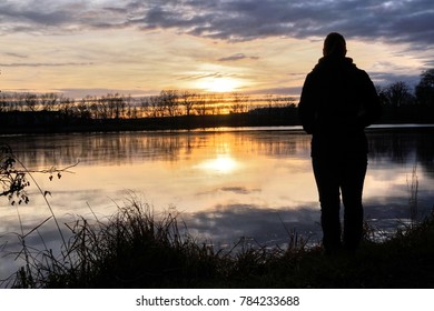 sunset over the lake