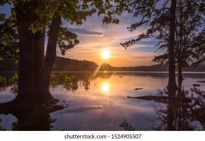 Sunset over Lake Lanier in Gainesville, Georgia
