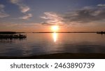 Sunset over Lake Lewisville from Stewart Creek Park on Friday, May 17, 2024