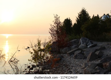 Sunset Over Lake Michigan At The Headlands International Dark Sky Park 