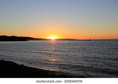 Sunset over Lake Michigan and Little Traverse Bay, at Petoskey, in Northern Michigan. - Shutterstock ID 2058346934