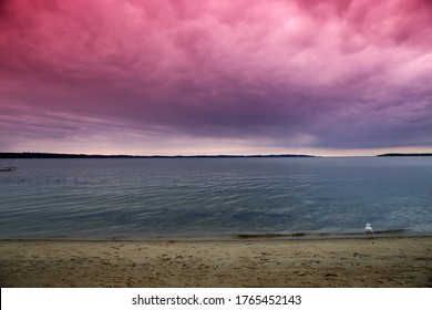 Sunset Over Lake Michigan In Traverse City, Michigan