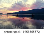 Sunset Over Lake Quinault on the Olympic Peninsula, Washington State