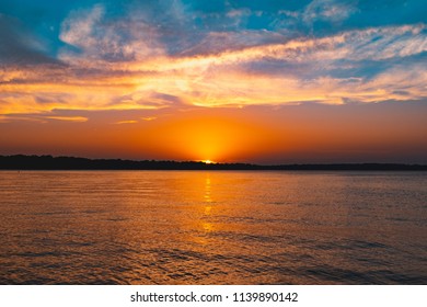 Sunset Over Lake Springfield. 