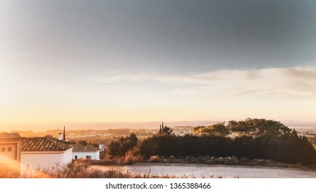 Sunset over landscape