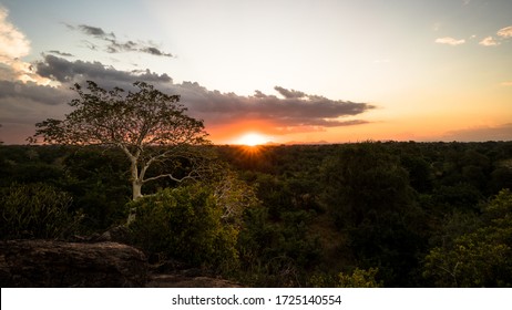 Sunset Over Majete Wildlife Reserve In Malawi 