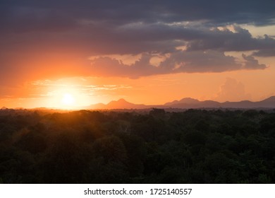 Sunset Over Majete Wildlife Reserve In Malawi 