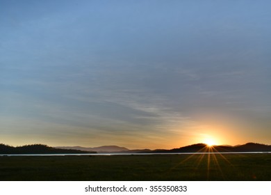 Sunset Over Mareeba Wetlands, Atherton Tableland