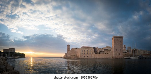 Sunset Over Marseille Harbour, France