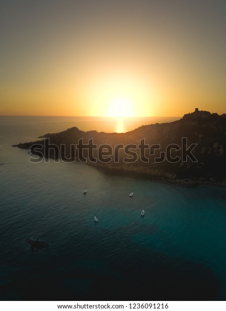 Sunset Over Mediterranean Sea Plage De Stock Photo Edit Now