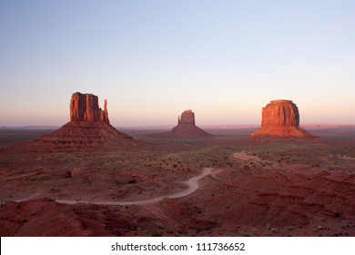 Sunset over the Mittens, Monument Valley, Utah