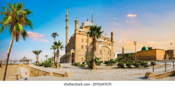 Sunset over mosque of Muhammed Ali in Cairo Citadel, Egypt - Shutterstock ID 2070247670