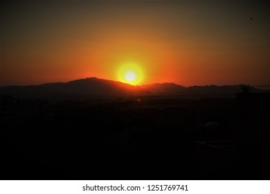 Sunset over the mountain 