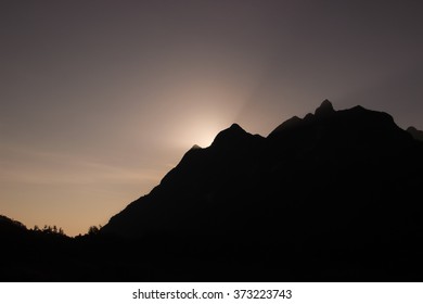 Sunset over mountain