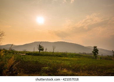 sunset over mountain