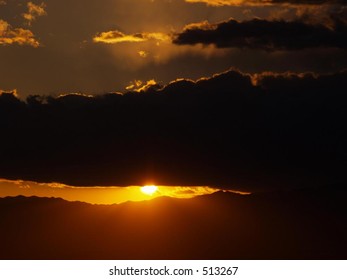 Sunset over mountain