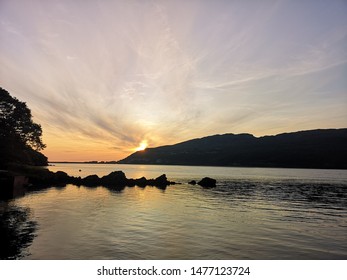 sunset over the mountain side