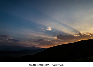 sunset over the mountains