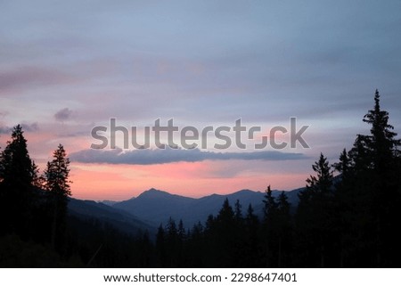 Similar – Image, Stock Photo Sunset over the forest
