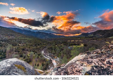 Sunset Over Mountains Of Los Padres National Forest