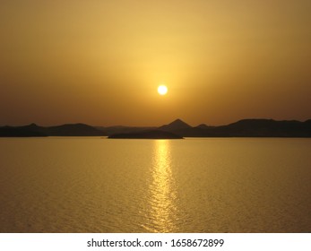 Sunset Over The Nile River In Aswan