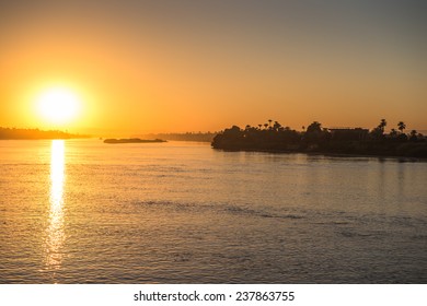 Sunset Over The Nile River In Egypt