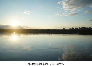 Sunset Over Northern Alberta River