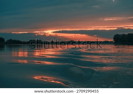 
sunset over the Ob River in early autumn