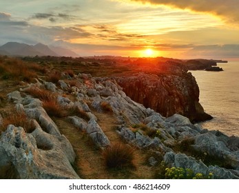 Sunset over ocean