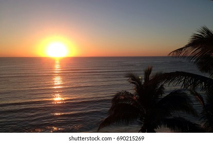 Sunset over ocean