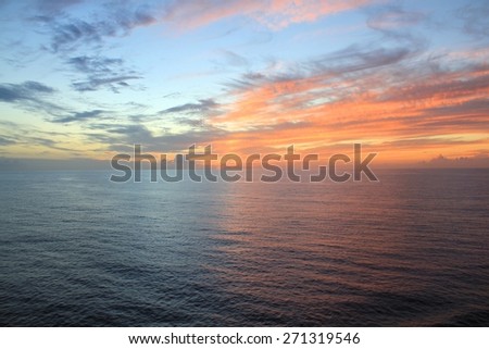 Sunset over ocean