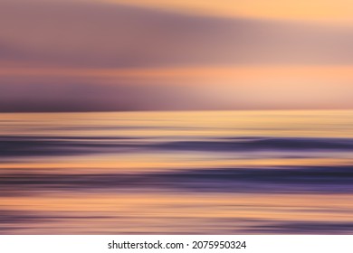 Sunset over the ocean, abstract seascape in bright vibrant purple and pink colors, motion blur, copy space