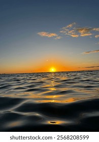 Sunset over the ocean in the evening