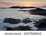 Sunset over the ocean, pacific rim national park reserve, british columbia, canada, north america