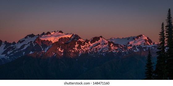 Sunset Over The Olympic Range - Olympic National Park