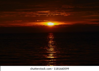 Sunset over the Oneida lake