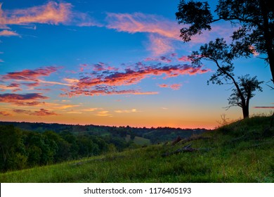 Sunset Over an Open Field