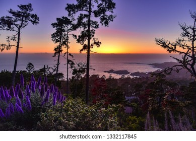 Sunset over the Pacific Ocean / Point Lobos from Carmel Highlands, California