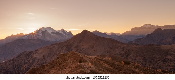 Sunset over the Passo Giau area in the Italian Dolomites - Shutterstock ID 1575522250
