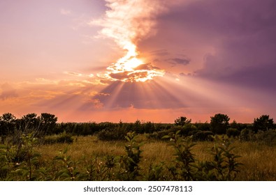 Sunset over the prairie in summer - Powered by Shutterstock