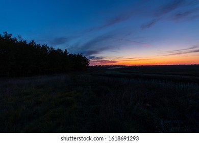 Sunset Over The Prairies Near Saskatoon Saskatchewan Canada