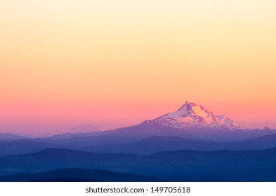 Sunset Over Purple Looking Mount Jefferson