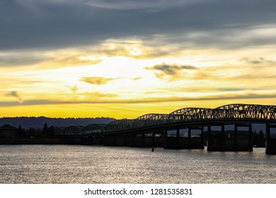 Sunset over river