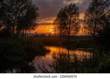 Sunset Over The River Chelmer In Essex