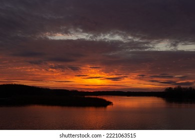 Sunset Over The River Irtysh