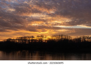 Sunset Over The River Irtysh